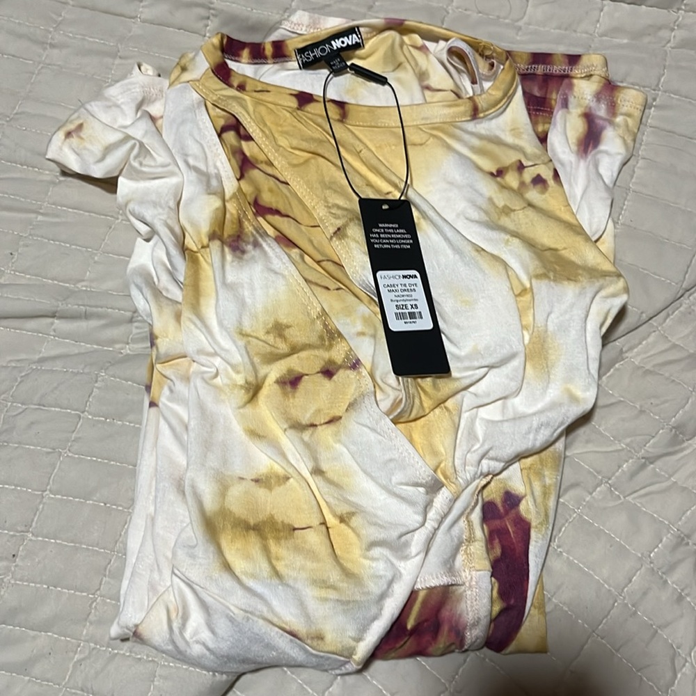 NWT Fashion Nova Casey Tie Dye Maxi Dress - Picture 5 of 5